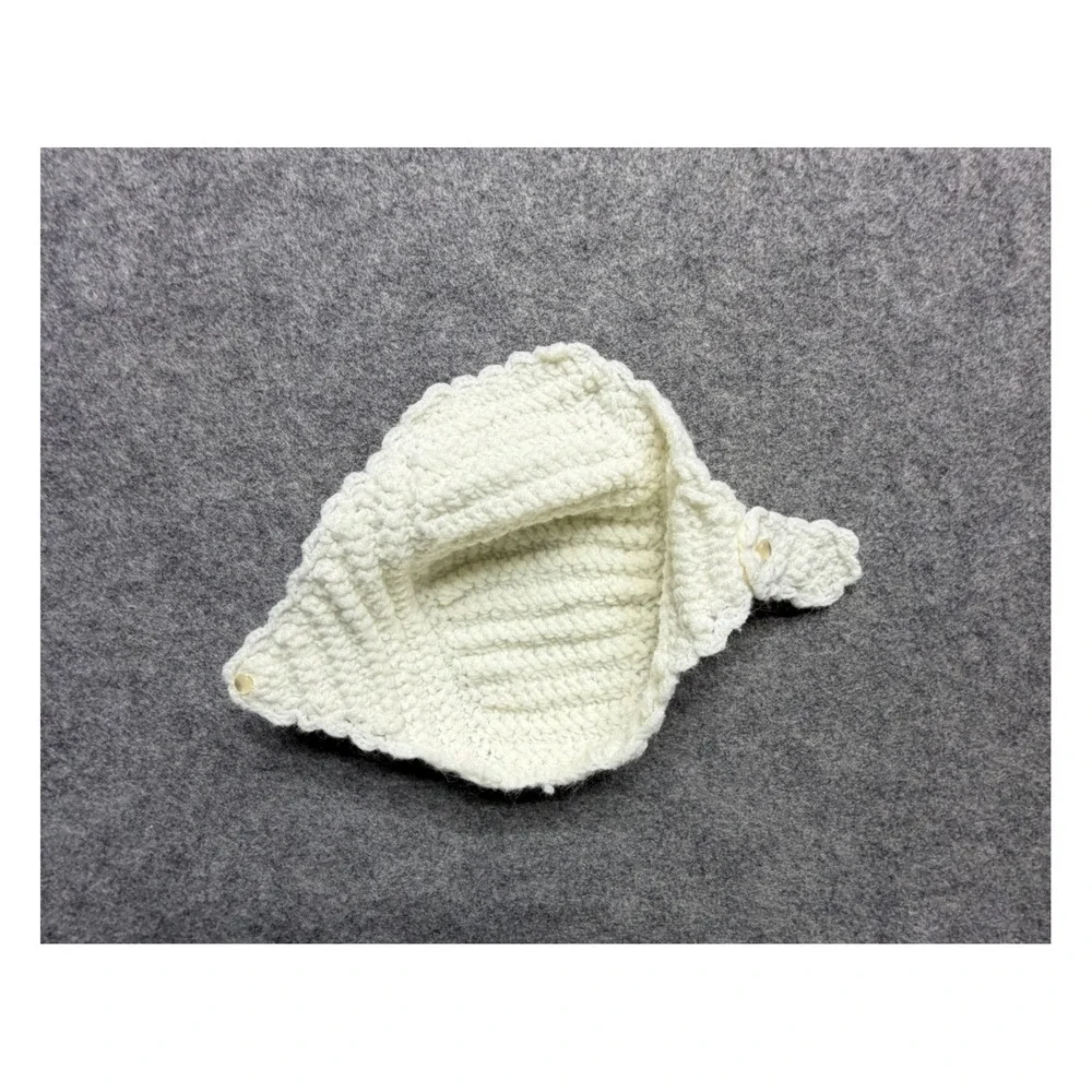 Vintage Handmade Crochet Baby Layette Set White Cardigan Bonnet Booties 0-6M